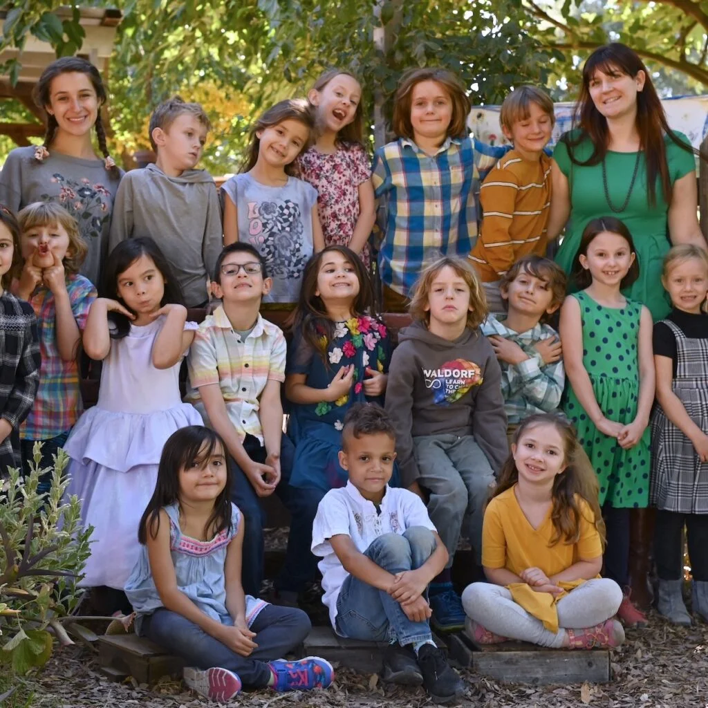 First grade class picture outside