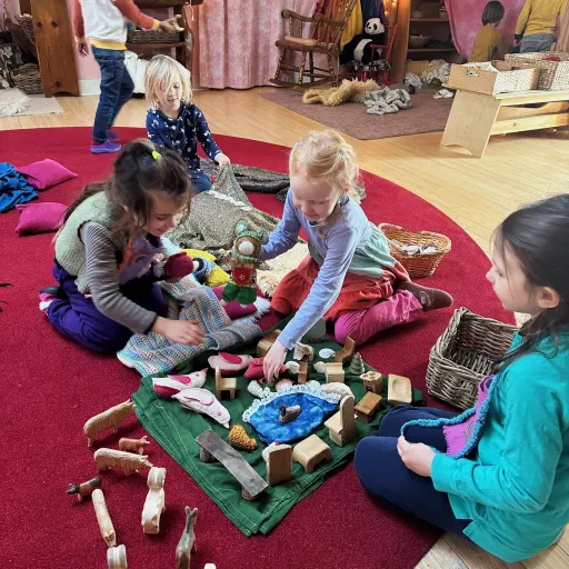 Children playing with block inside