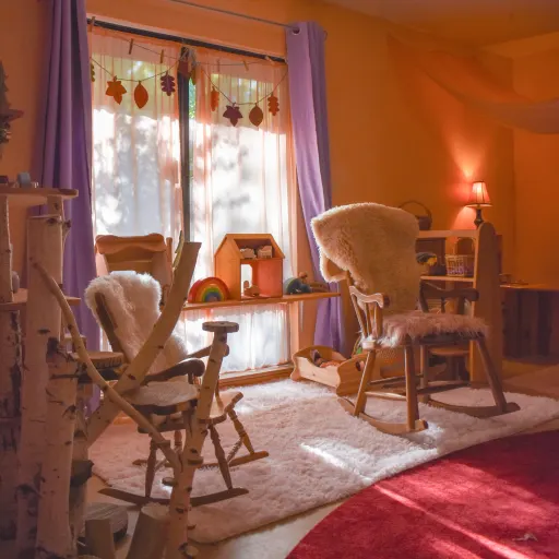 rocking chairs inside classroom