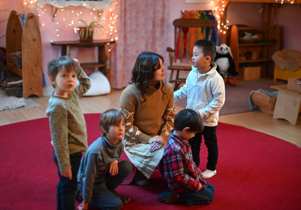 Adult and children